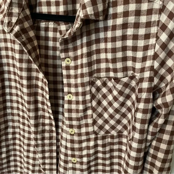 Brown Checkered Button-Up Shirt - Picture 2 of 3